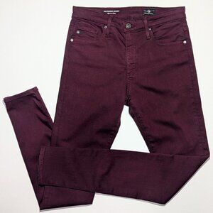 AG ADRIANO GOLDSCHMIED Burgundy Maroon THE FARRAH SKINNY HIGH-RISE Jeans 27